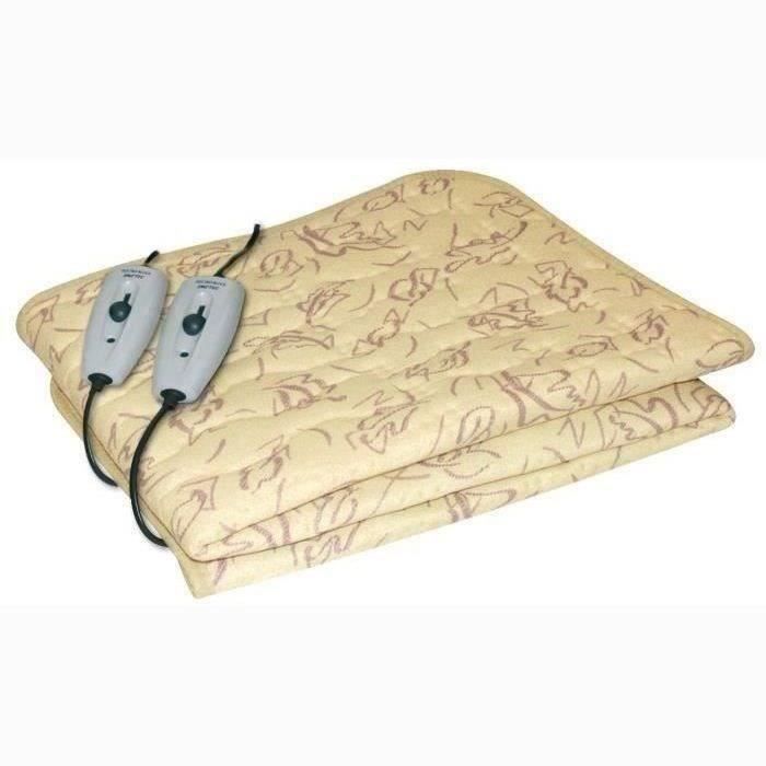 Cubrecolchón calefactable - Imetec - Calentador de cama para cama doble de 150 x 137 cm - 2 controles con 2 ajustes de temperatura - Lavable