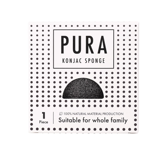 Sister Young Pura naturalna gąbka konjac do mycia twarzy Black
