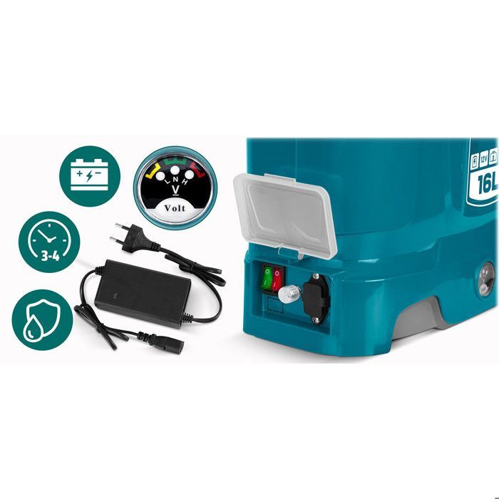 Battery-powered sprayer with mixer - Plonos - 16 L - 12 V 8 Ah battery - 9 h operating time