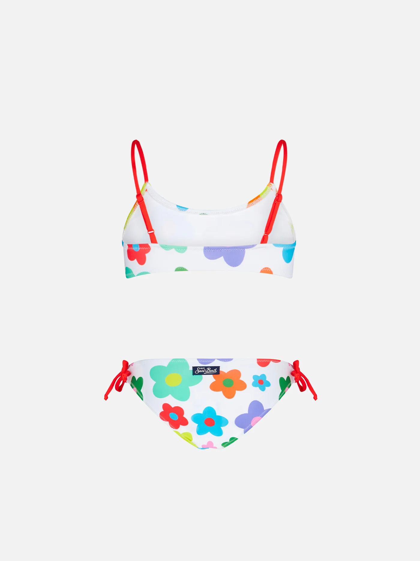 Bikini bralette multicolor con estampado de margaritas para niñas