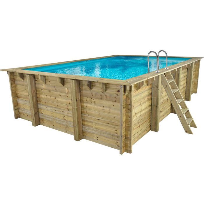 Piscina retangular de madeira 