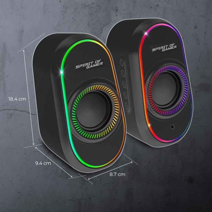 Enceintes PC Bluetooth 5.1 - FANATIC - FANATIC 500 - 12W - RGB - Contrôle du Volume