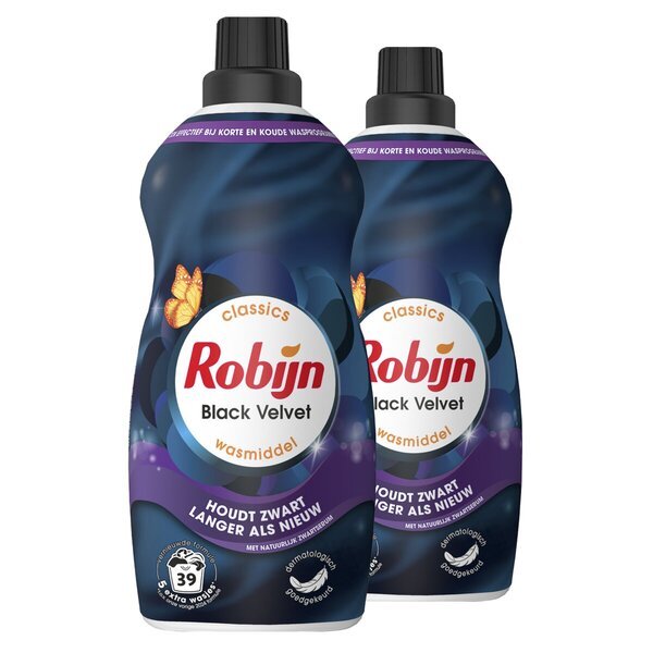 Robijn Classics tekoči detergent za lase Black Velvet, majhen in močan, 2 x 1190 ml, 78 pranj