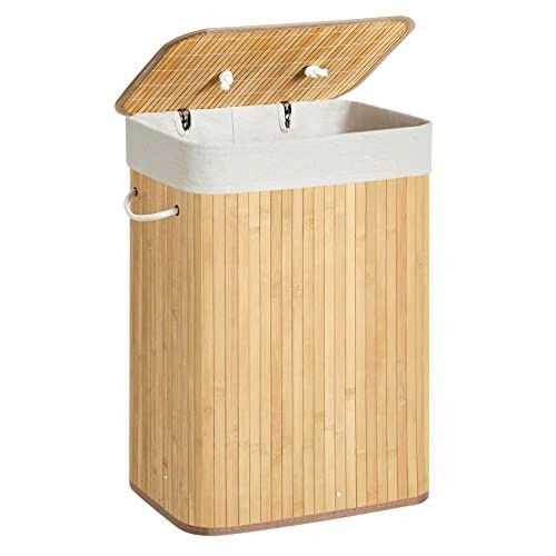 Bamboo Kosz Na Pranie XL, Składany z Wyjmowaną Podszewką