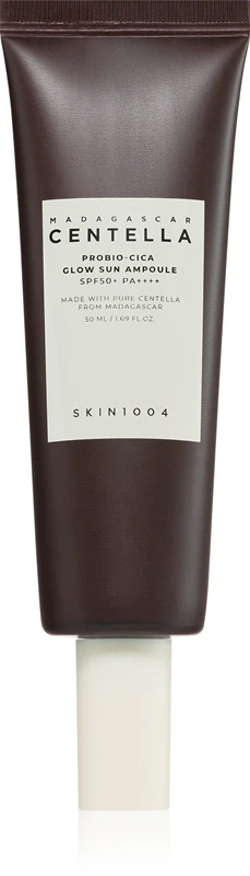 SKIN1004 Madagaskaras Centella Probio-Cica Glow Sun Ampoule aizsargserums, kas atjauno ādas aizsargbarjeru