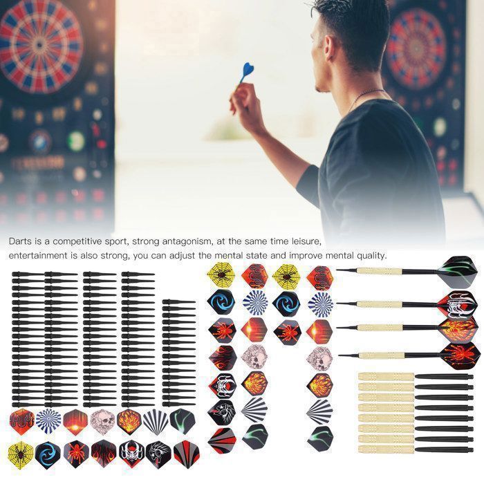 Jeu de Fléchettes de Sécurité 14G - COCOSITY -  12 Hampe, 42 Ailerons, 100 Pointes – Accessoire d'entraînement