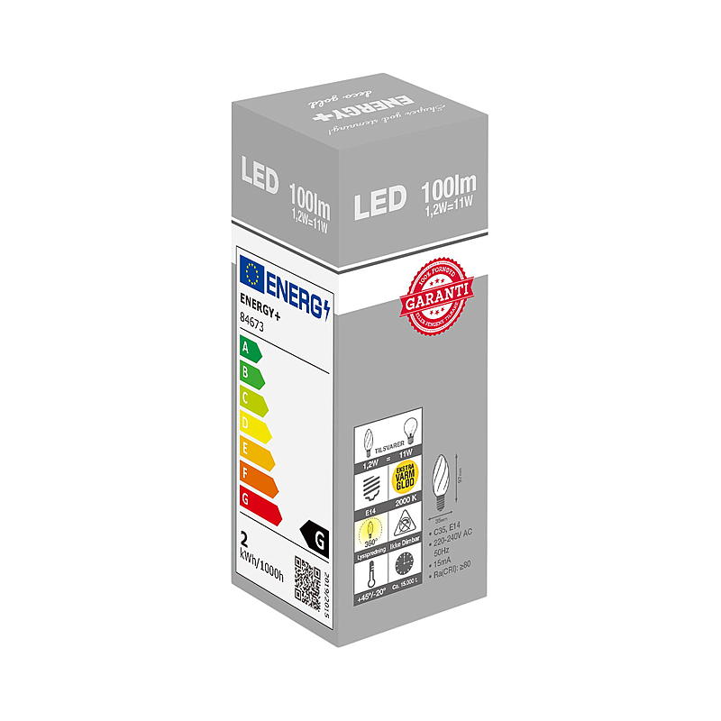 Energisparepære LED 100 lm Krystallgull mignon E14 C35