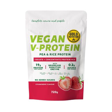 GOLDNUTRITION Vegán fehérjepor eperízű 720g 720g