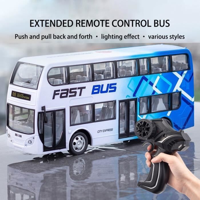 Blue color extension bus, large electric remote-controlled vehicle, preferred simulation, powerful, light