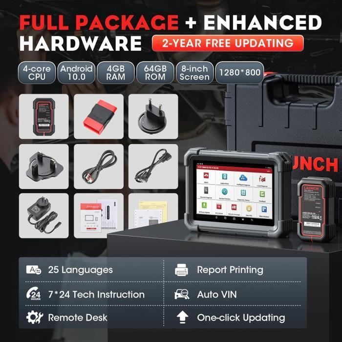 Instrument de programare cheie LAUNCH X431 IMMO Elite, scaner de diagnosticare auto OBDII, 39 de resetări în franceză