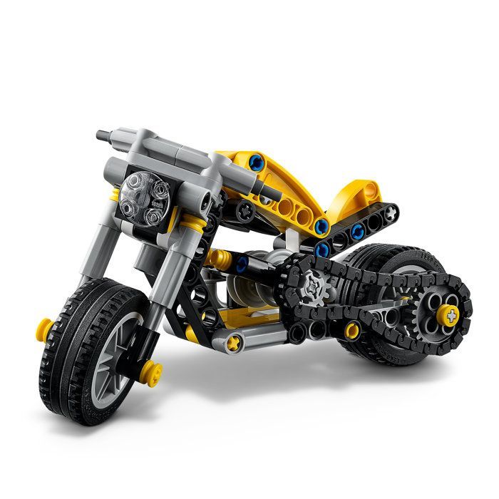LEGO Technic 42225 Yellow Motorcycle - Construction Toy for Ages 7+ - Gift Idea for Boys or Girls