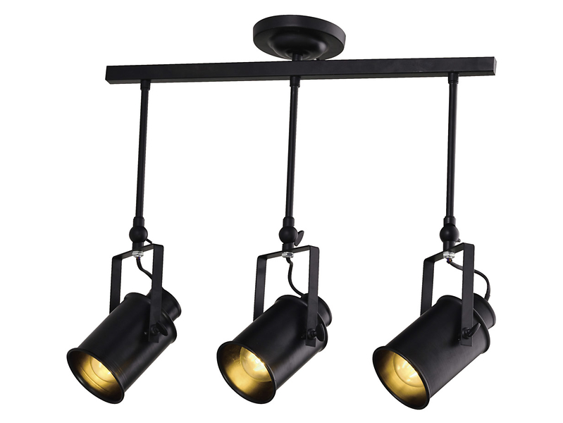 Lampa sufitowa Demir 3-punktowa metalowa czarna