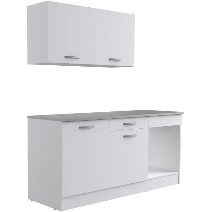 Cucina completa OSLO - Larghezza 180 cm - Bianco opaco - Piano di lavoro incluso
