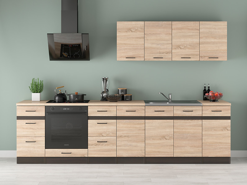 Komplet kuchenny Junona Line 300 cm dąb sonoma