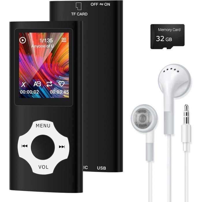 Leitor de MP3/MP4 - JORMFTTE - 64 GB - Bluetooth 5.2 - HiFi - Rádio e E-book