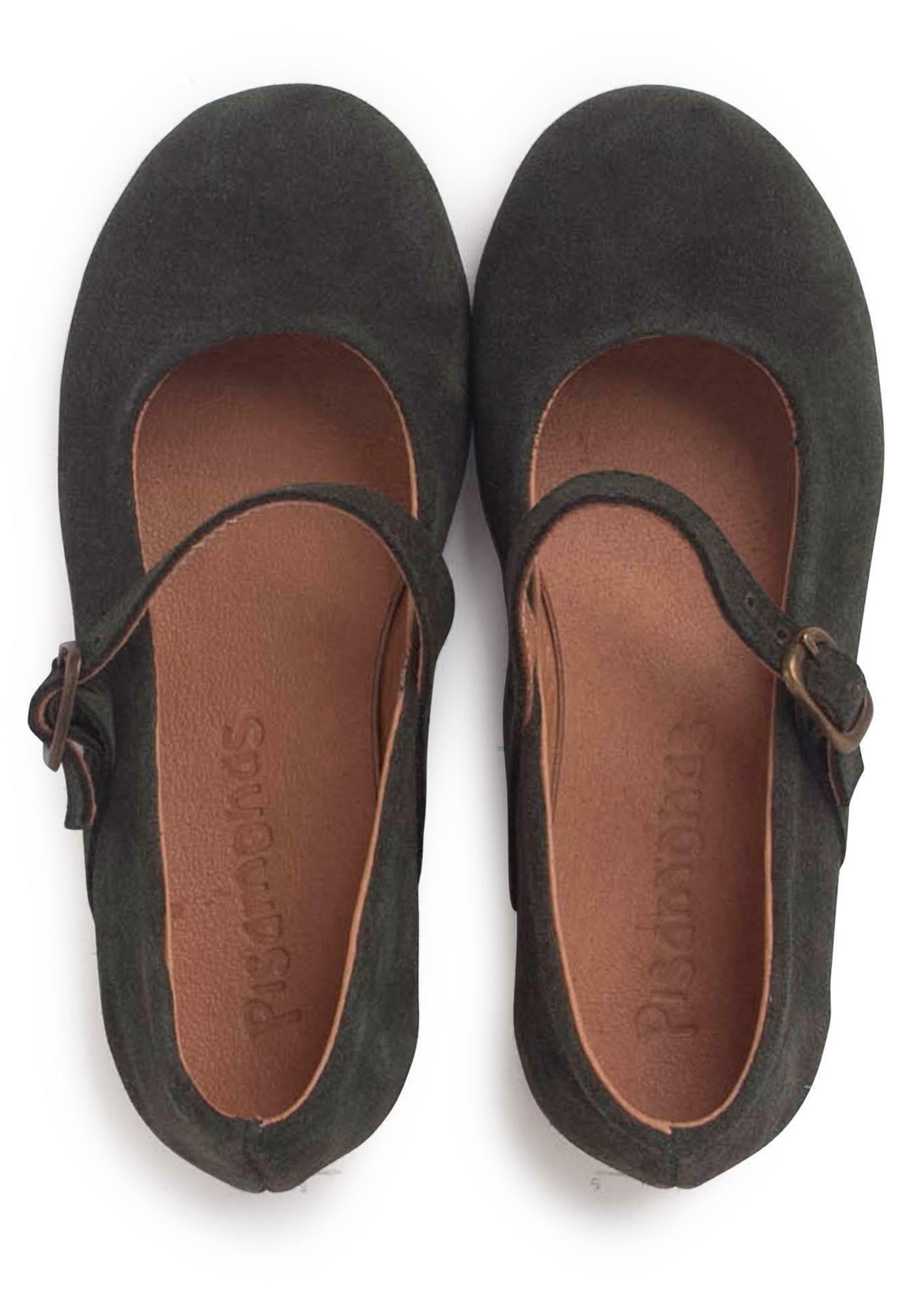 Pisamonas Mary Jane geklede schoenen, suède met fijne gesp - babyschoenen - groen