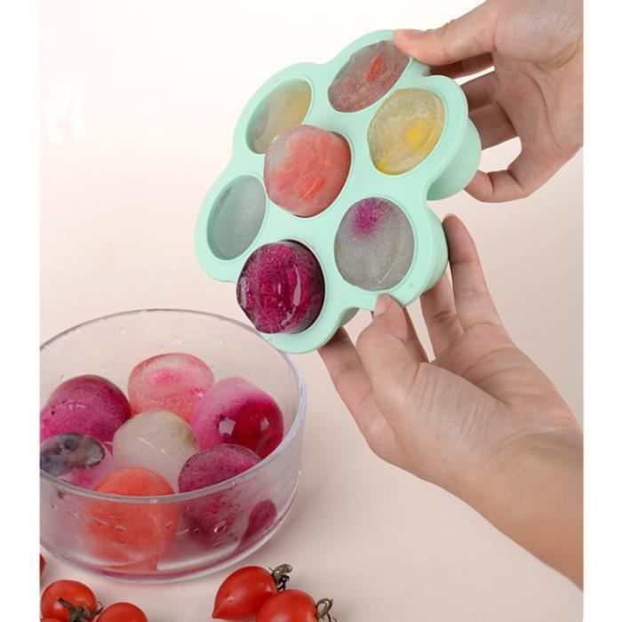 Bandeja para cubitos de hielo - Bebé - 2 piezas - Silicona apta para alimentos - Sin BPA - Tapa incluida