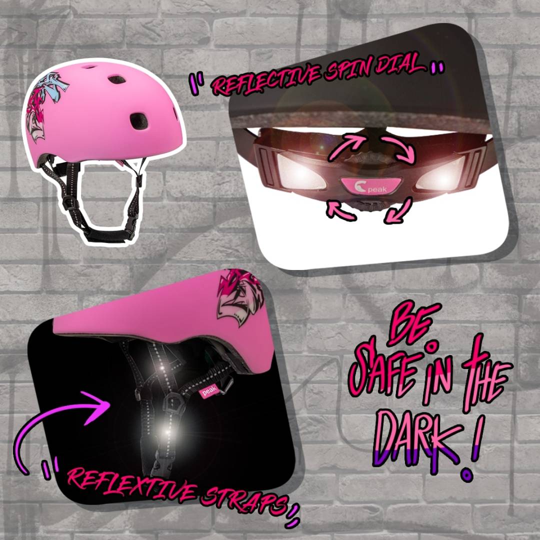 Casco De Bici Y Skate Para Adolescentes Y Adultos| Rosa Grafitti M/l |en 1078