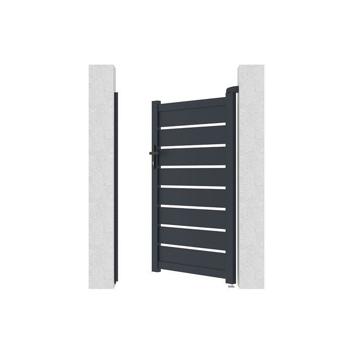 Cancello a battente in alluminio, design traforato, L103 x H165 cm, antracite - PRIMO