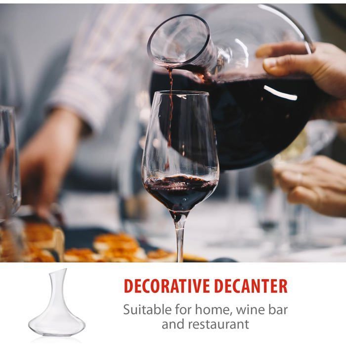 Decantador de vino - Decantador de vino de 1,6 litros - Decantador de vino tinto