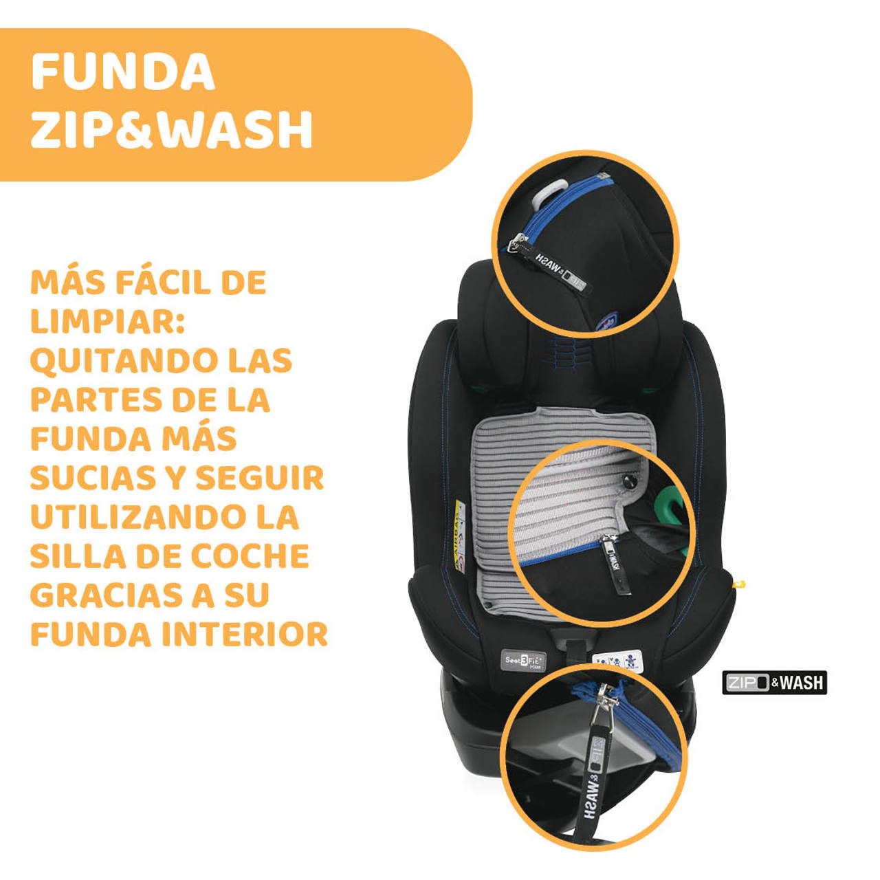 Seat3Fit i-Size Air Zip&Wash (40-125 cm) ülés