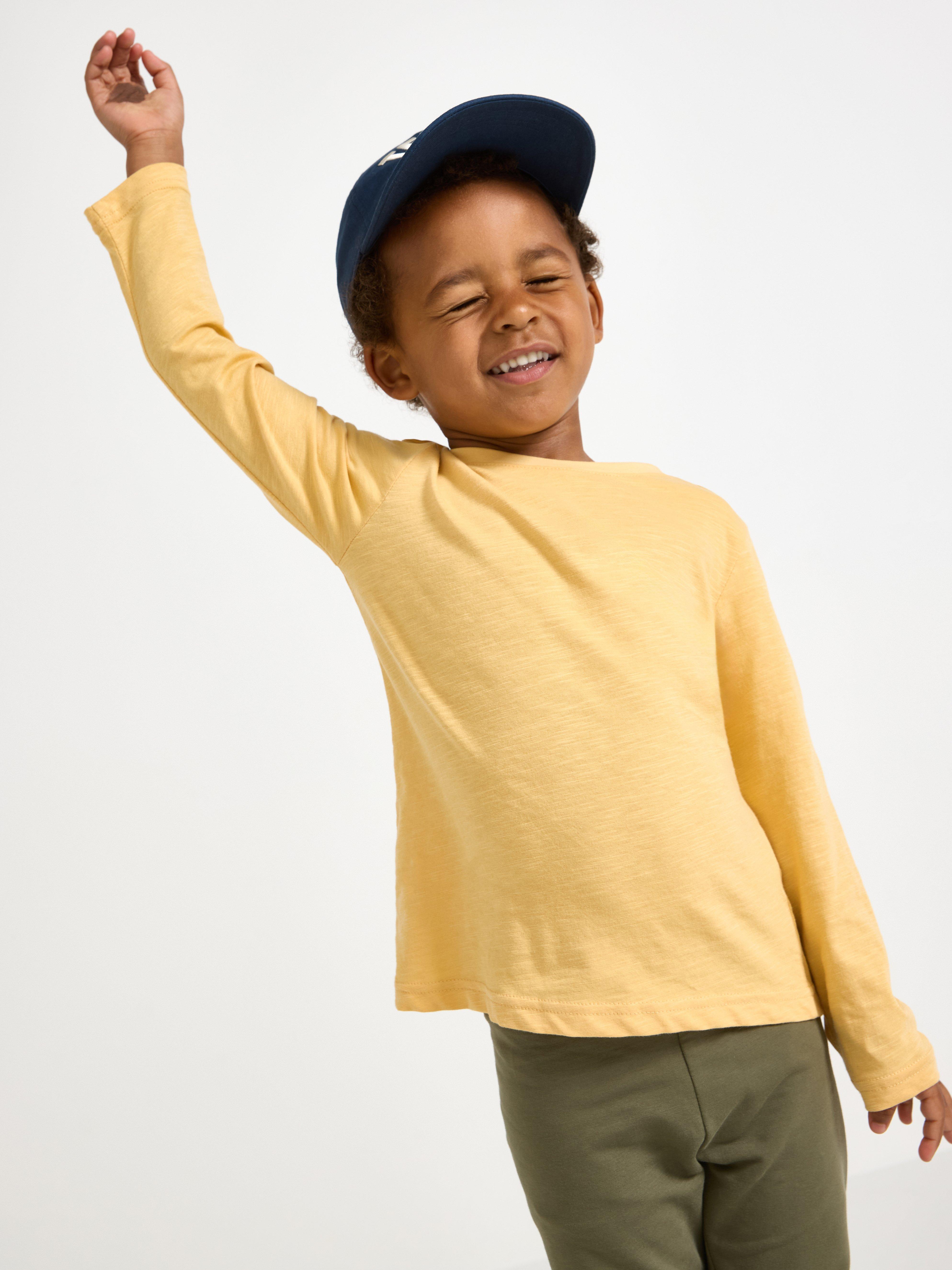 Blusa de manga comprida amarelo-acinzentado