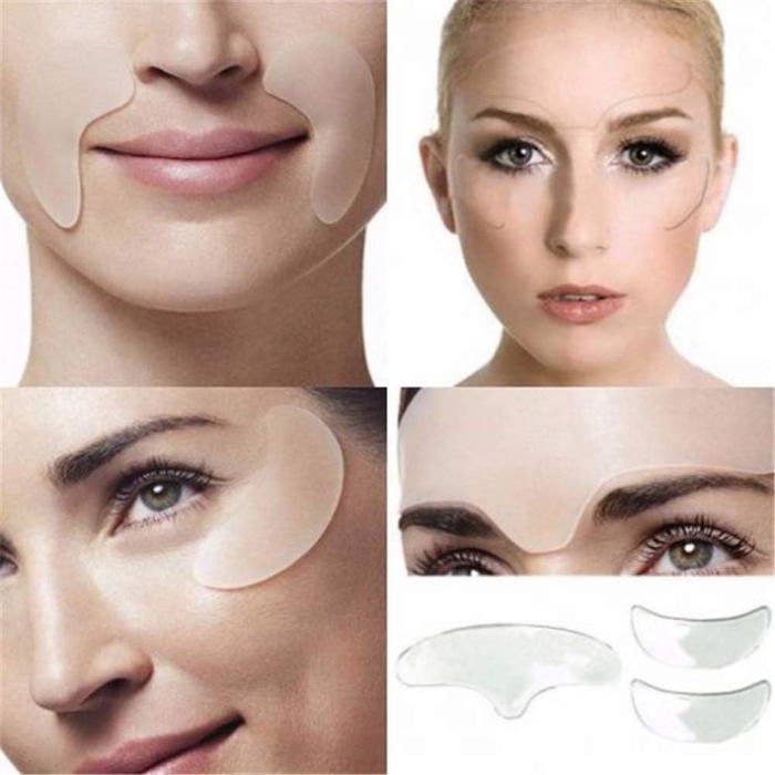 Parches faciales antiarrugas reutilizables, cuidado de la frente, boca y labio superior, antienvejecimiento.