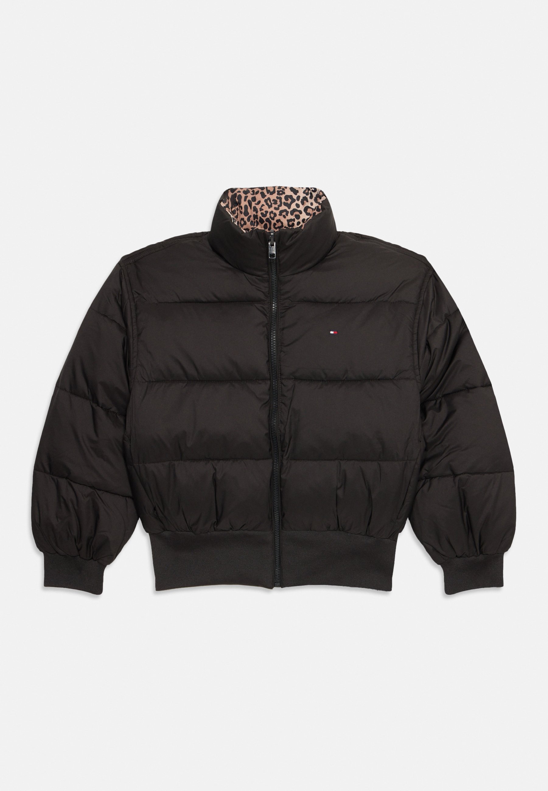 Tommy Hilfiger Omkeerbare Gestreepte Pufferjas Unisex - Winterjas - zwart