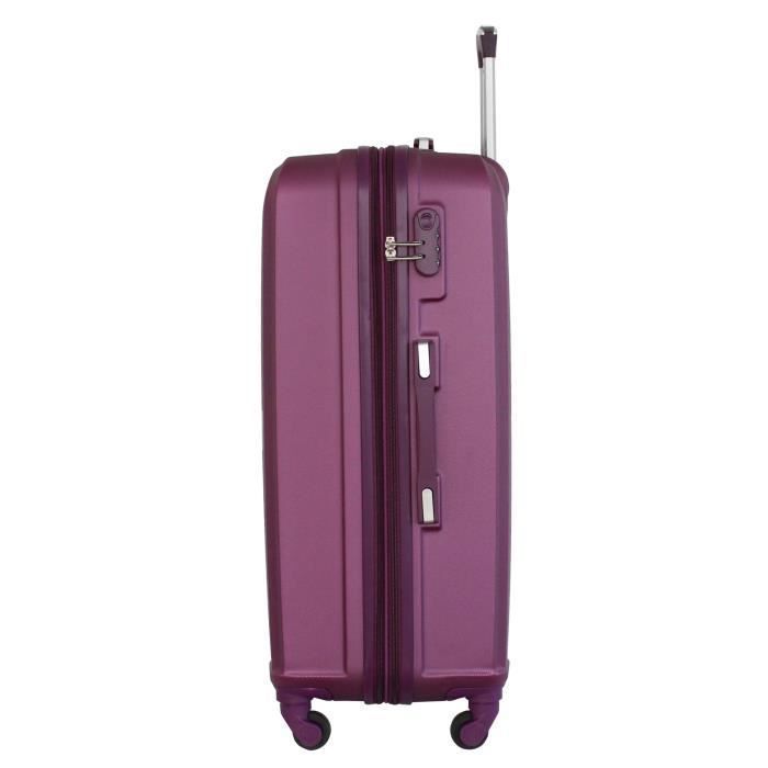 Maleta grande Alistair - Colección Hierro - 4 ruedas - ABS ultrarresistente - Morado
