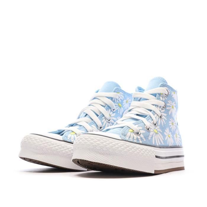 Sneakers Converse blu a fantasia floreale per ragazze