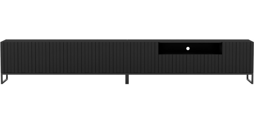 Nowoczesna Szafka RTV Loft Komoda RTV Czarny MAT 300 cm Rama