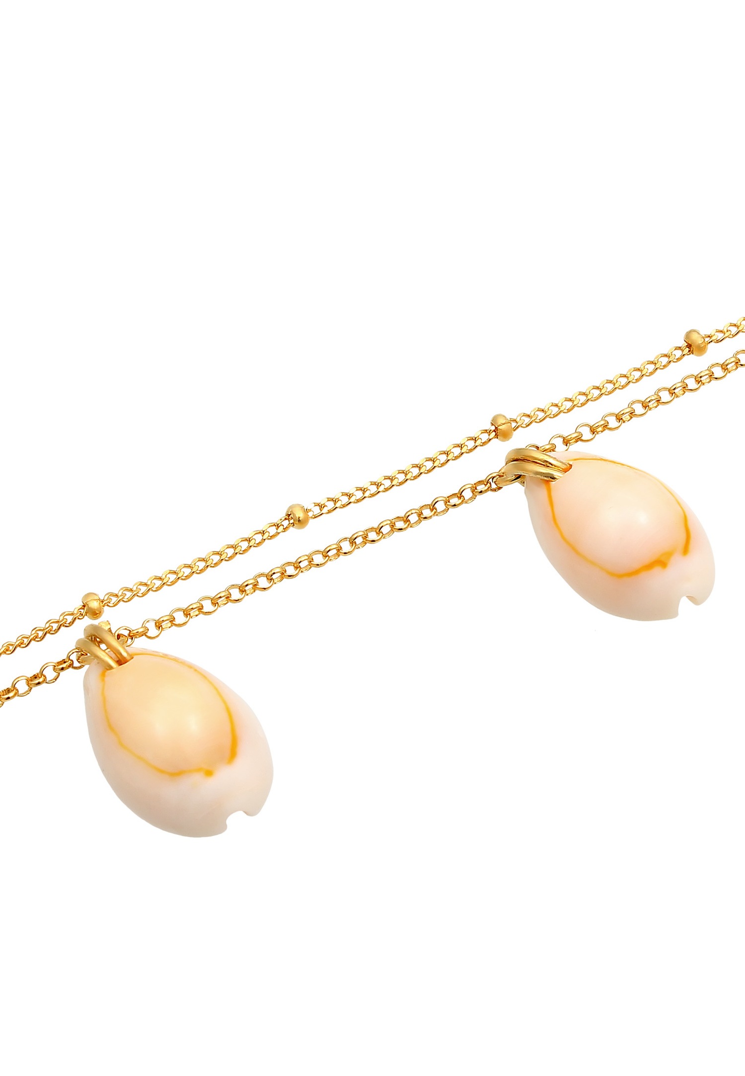 Elli de Cheville Maritime Pendentif Coquillage Kauri Bracelet Femme - Argent (925/1000)
