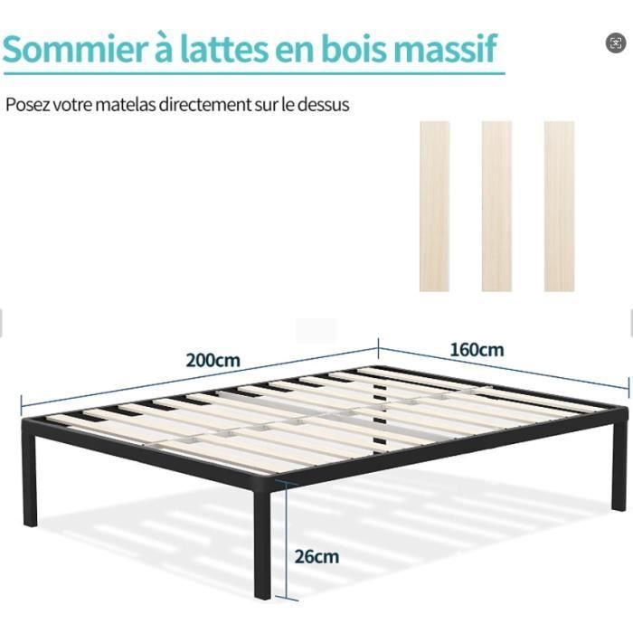 Juego de ropa de cama - IZTOSS - 160x200cm - Colchón de espuma viscoelástica - Base de cama tapizada - Edredón 200x230cm