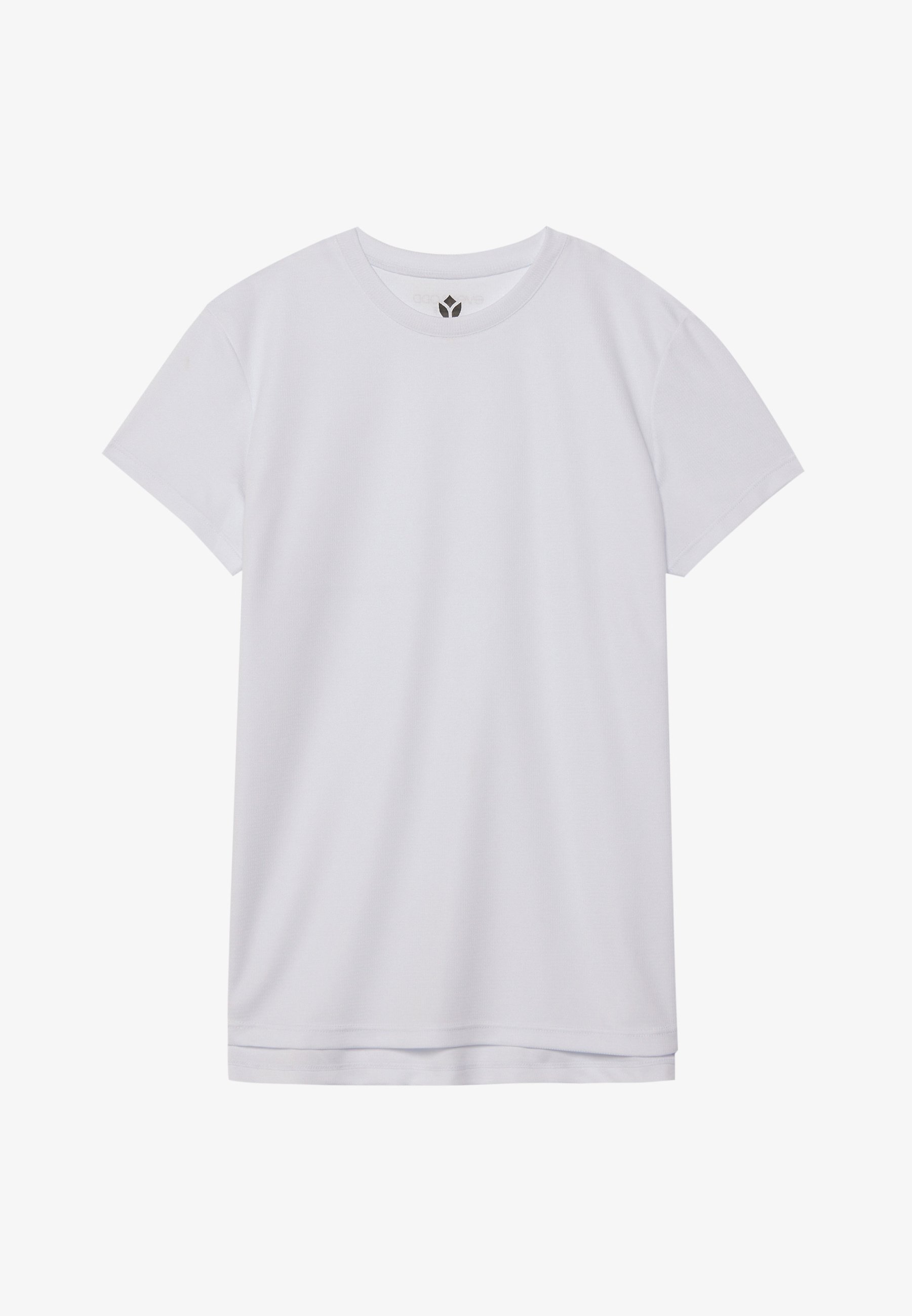 Even&Odd Active Essential Kurzarm-Sport-T-Shirt mit reflektierendem Streifen – Basic-T-Shirt – Weiß