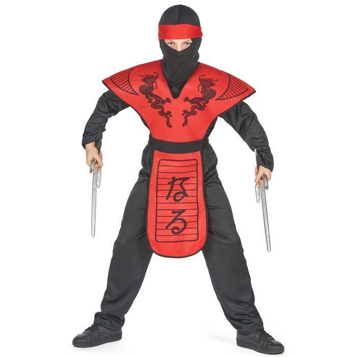 Fantasia de dragão ninja para meninos - Marca - Modelo - Vermelho - Preto - Para uso interno