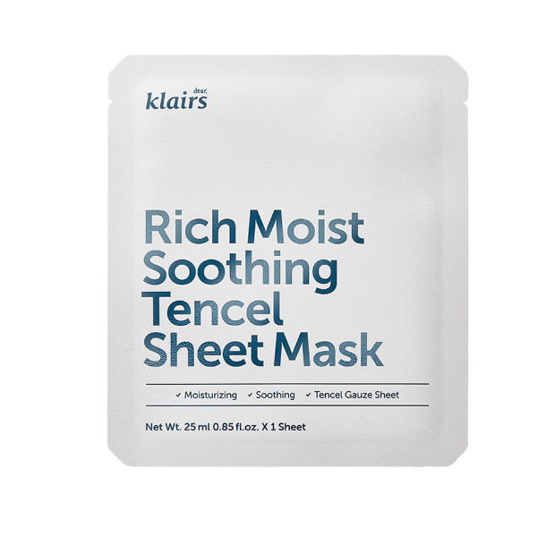 Dear Klairs Mascarilla facial hidratante y calmante de Tencel