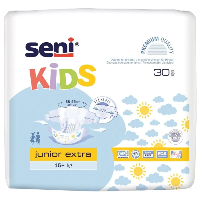 Seni Kids Junior Extra Pieluchomajtki dla dzieci 38-55 cm, 15+ kg