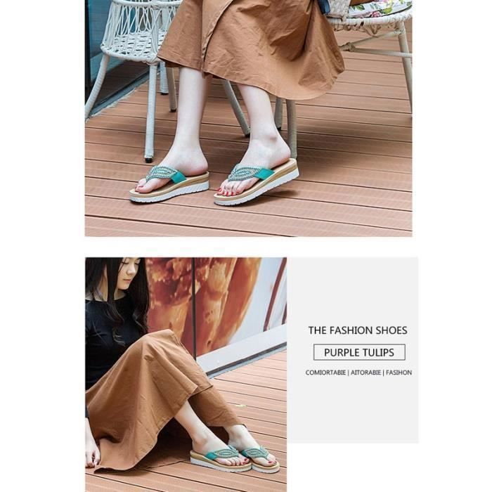 Tongs Femme de Plage Havaianas Ete Antidérapant Flip Flops Plates Confortable - Bleu - Adulte