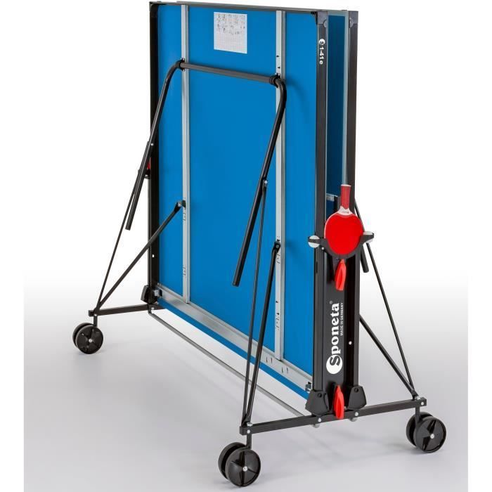 SPONETA - Tischtennistisch - Kompakter Tischtennistisch - Für den Außenbereich - Blau und Schwarz