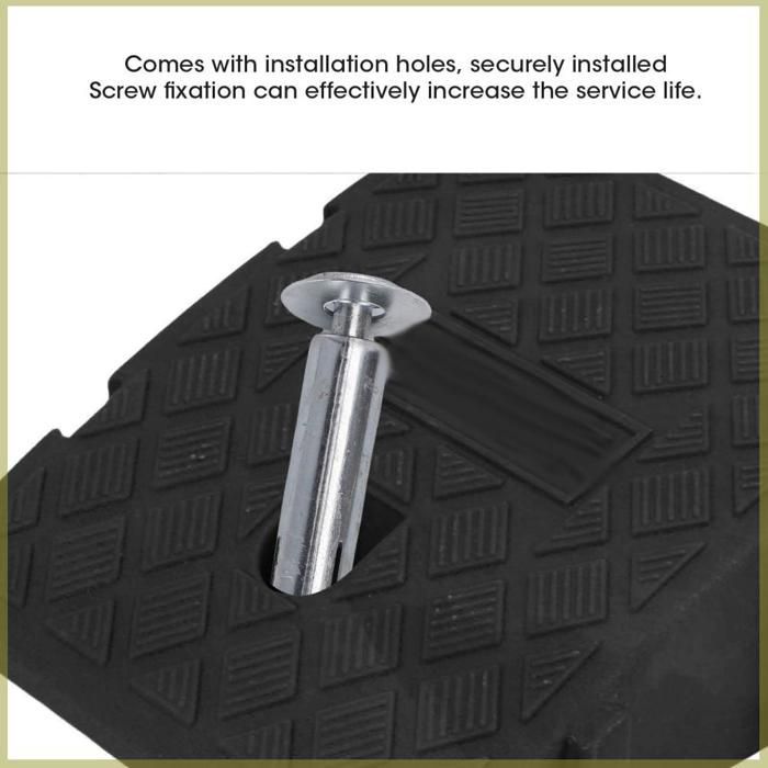 Rampa per marciapiede Cocosity, altezza 13 cm, design con fibbia, superficie antiscivolo, per carico moto, colore nero.