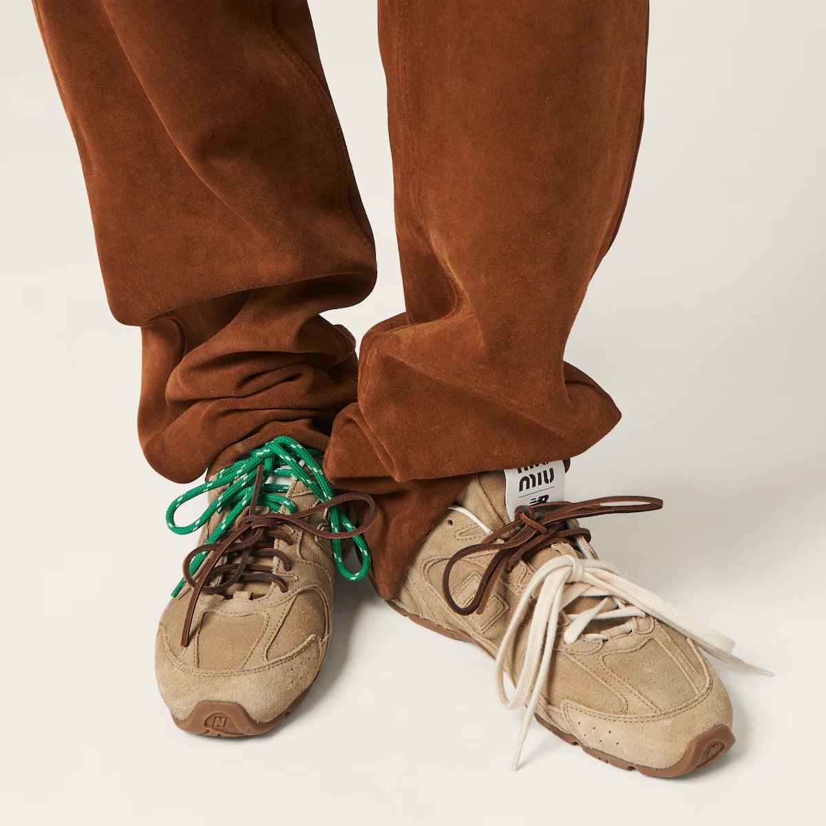 New Balance X Miu Miu 530 SL suede sneakers Ecru