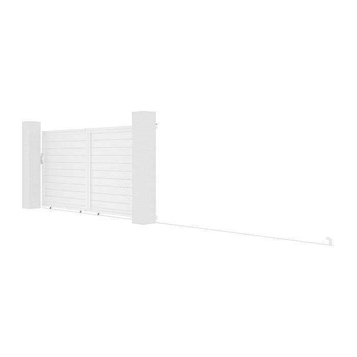 Puerta corredera de aluminio macizo, 374 cm de ancho x 180 cm de alto, blanca - NAZARIO