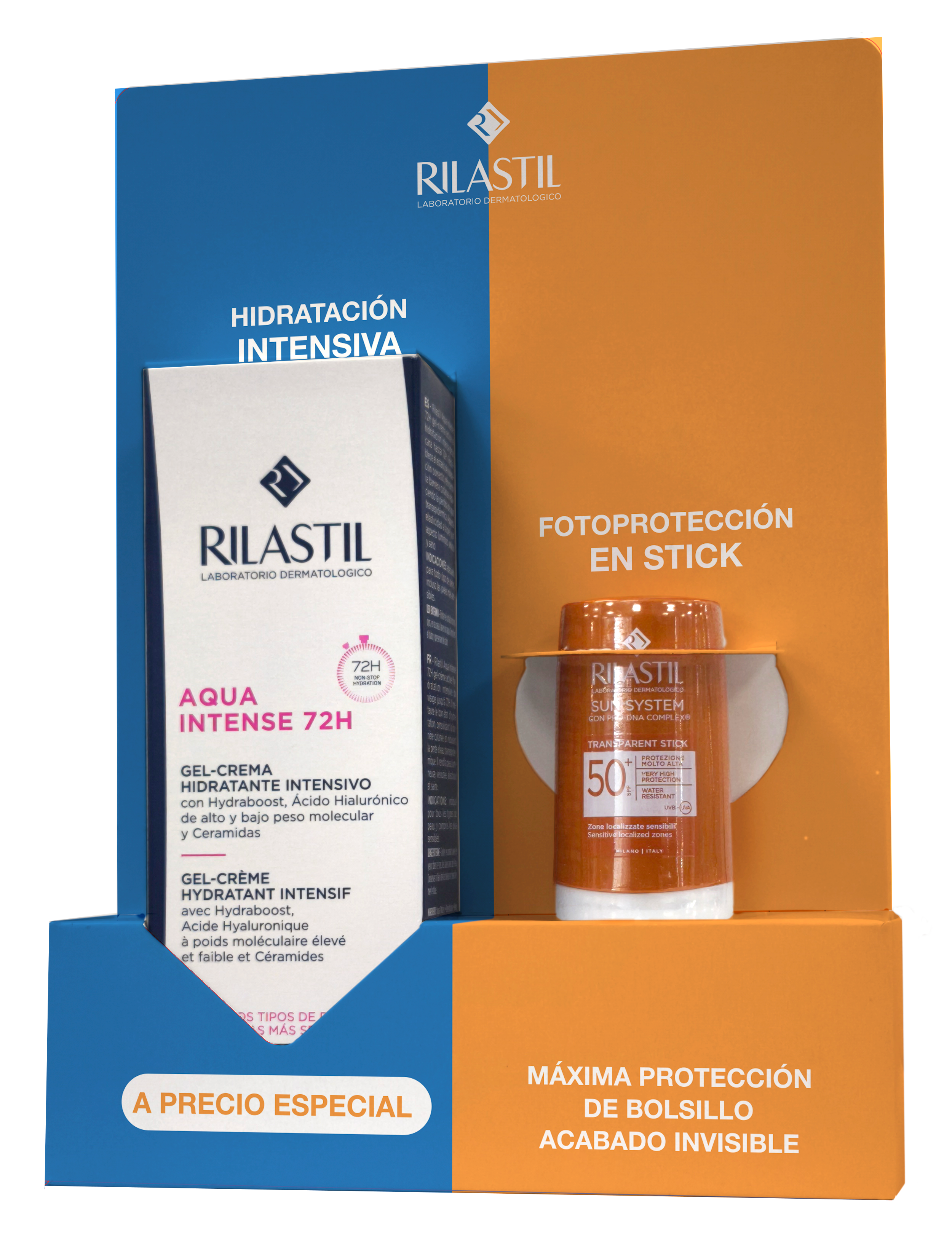 Pack Aqua Intense 72h gēla-krēma saules aizsargsistēmas zīmulis caurspīdīgs SPF50 Parapharmacy saules aizsardzība