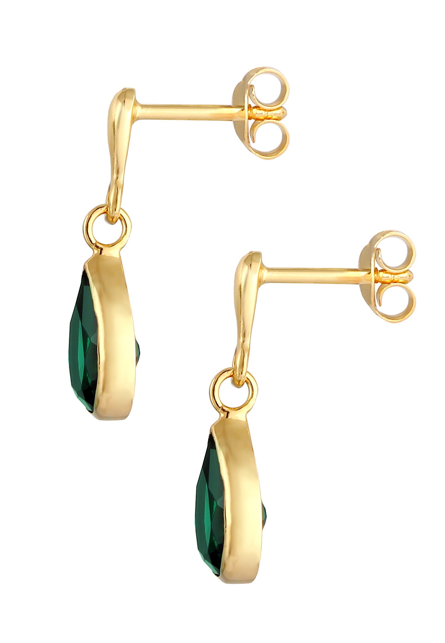 Elli PREMIUM Elli PREMIUM Boucles d'oreilles Femmes pendentif d'oreilles goutte de quartz vert en argent sterling 925 plaqué or