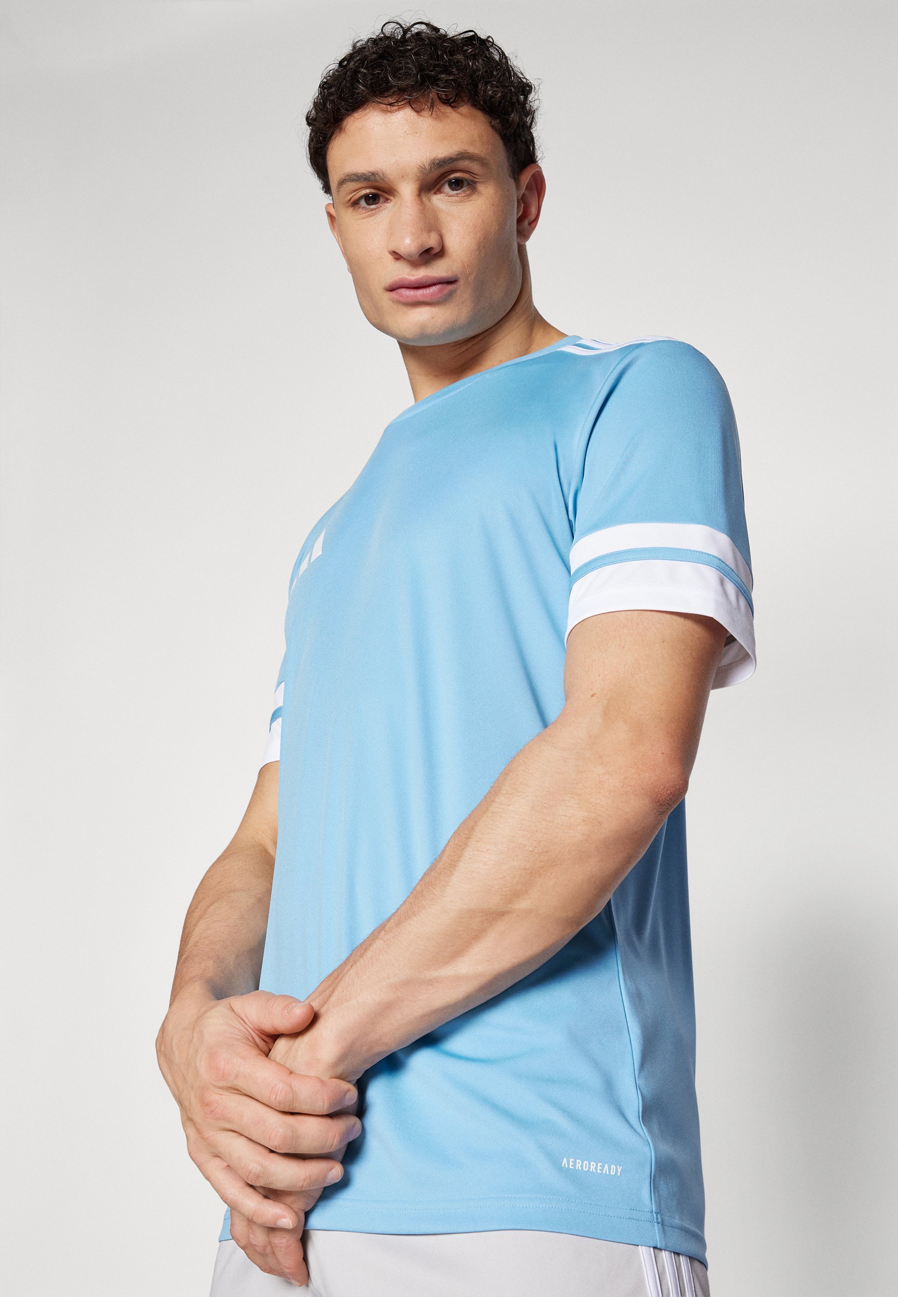 adidas Performance SQUADRA25 JERSEY MET KORTE MOUWEN - Sport T-shirt - team lichtblauw/wit