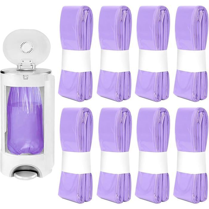 Contenedor de pañales recargable, paquete de 8, bolsas de basura para pañales de gran capacidad, respetuoso con el medio ambiente, excelente resistencia a los olores.