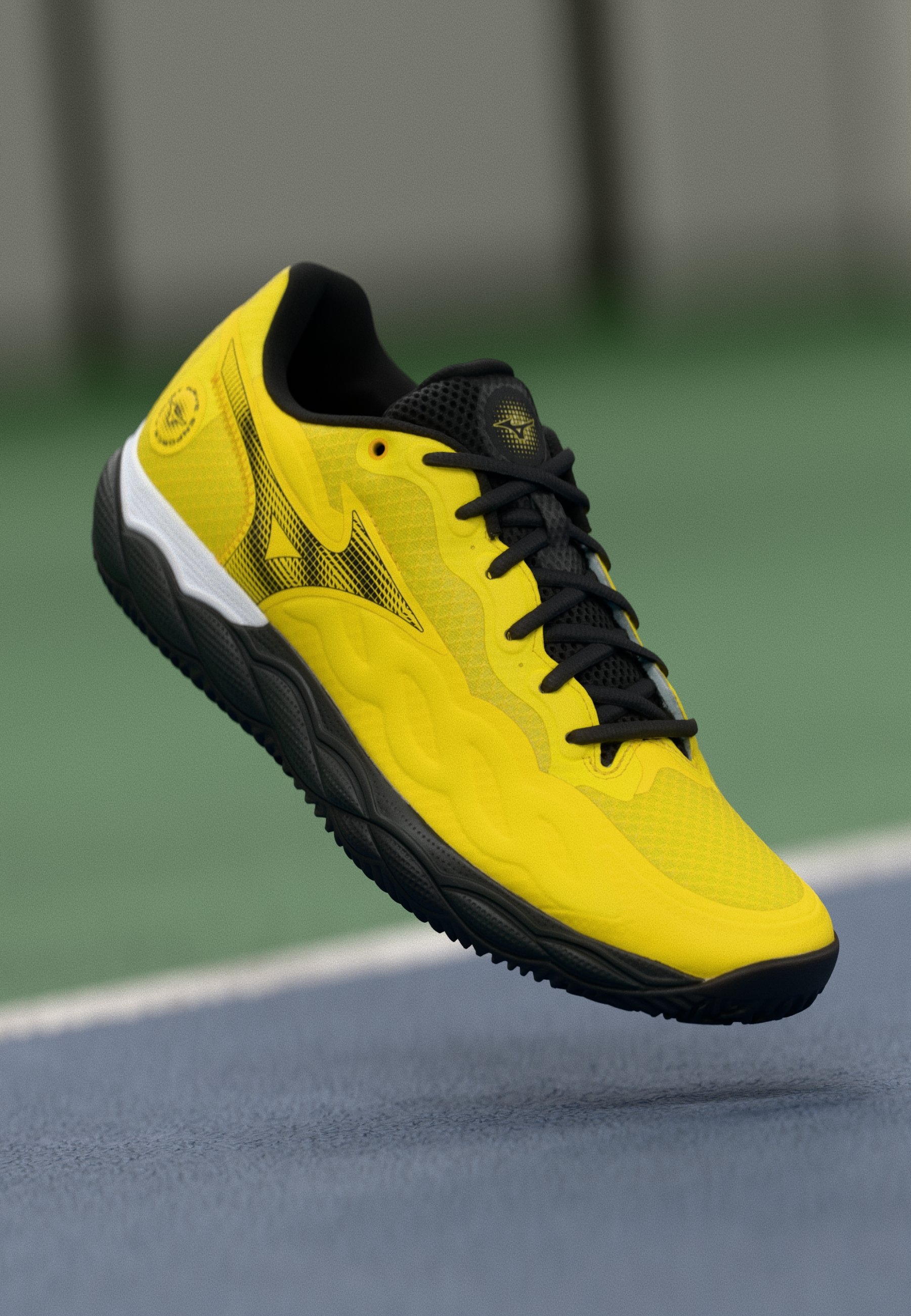 Mizuno WAVE ENFORCE COURT - Padelschoenen - felgeel/zwart/zwart zand