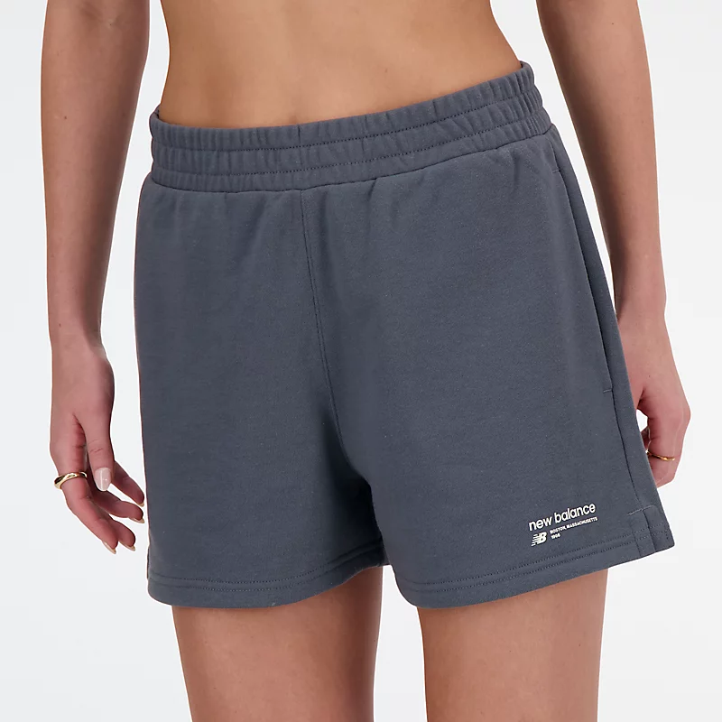 Pantaloni scurți din felie French Terry Linear Heritage pentru femei – GRAFIT