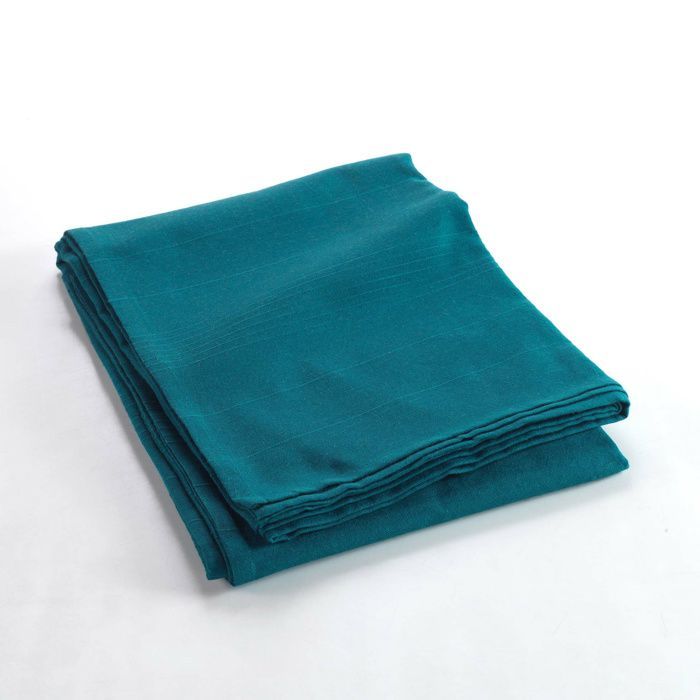 Plaid enroulable 220x240 cm – Polycoton Lucile Bleu avec fermeture boutons