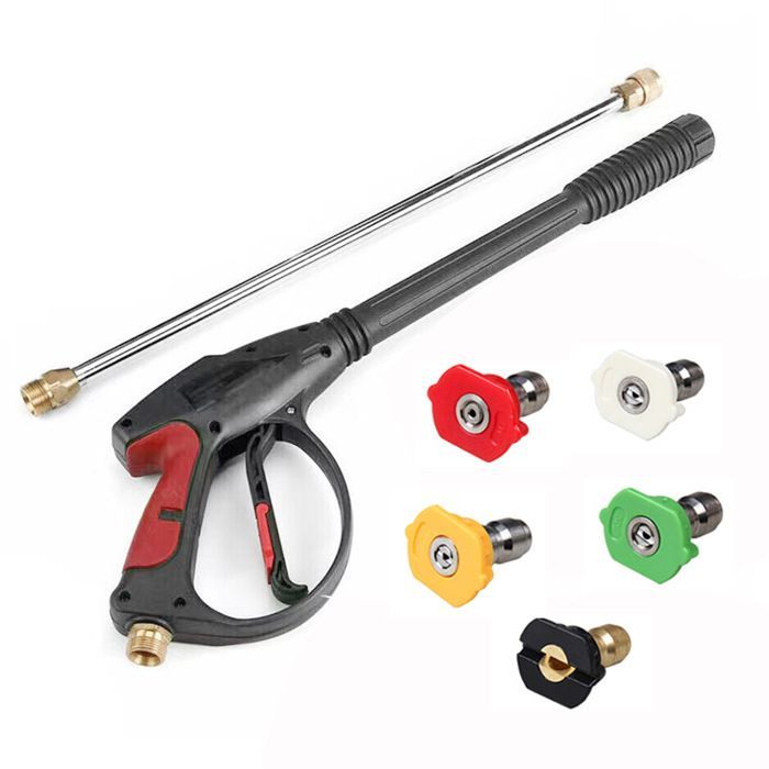 Pistolet nettoyeur haute pression avec lance et 5 buses M22 - raccord 3/4
